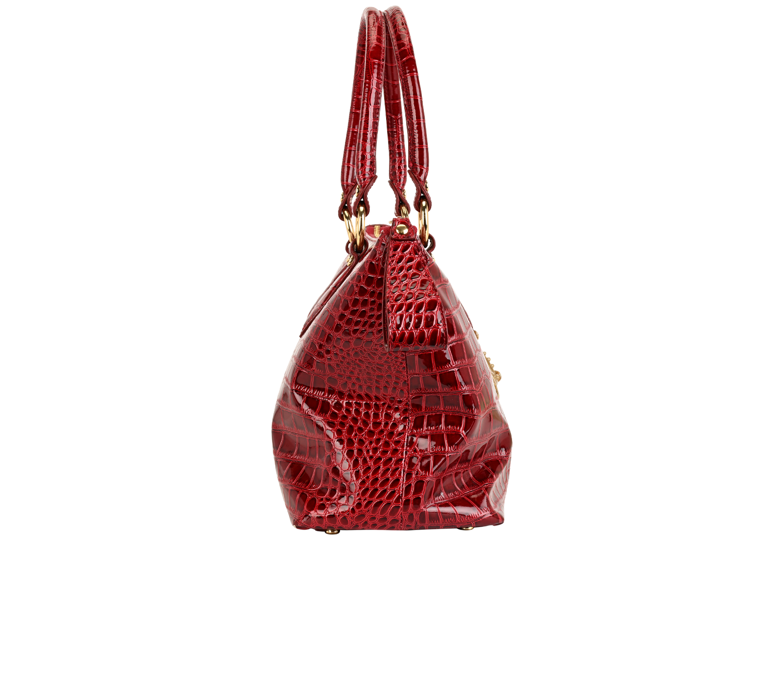East West Croc Effect Shoulder Bag, &pound;150, Handbags, Red, Leather, Side view